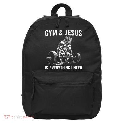Gym And Jesus Christian Weight Lifting 16 in Basic Backpack