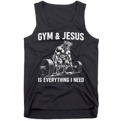 Gym And Jesus Christian Weight Lifting Tank Top