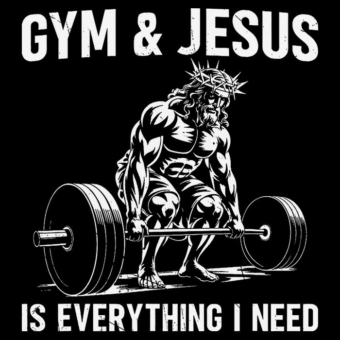 Gym And Jesus Christian Weight Lifting Cropped Pullover Crew