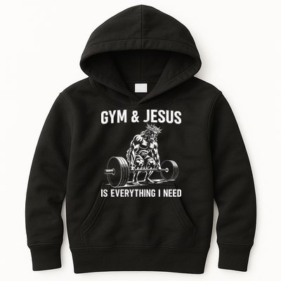 Gym And Jesus Christian Weight Lifting Kids Hoodie