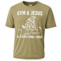 Gym And Jesus Christian Weight Lifting Cooling Performance Crew T-Shirt