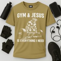 Gym And Jesus Christian Weight Lifting Cooling Performance Crew T-Shirt