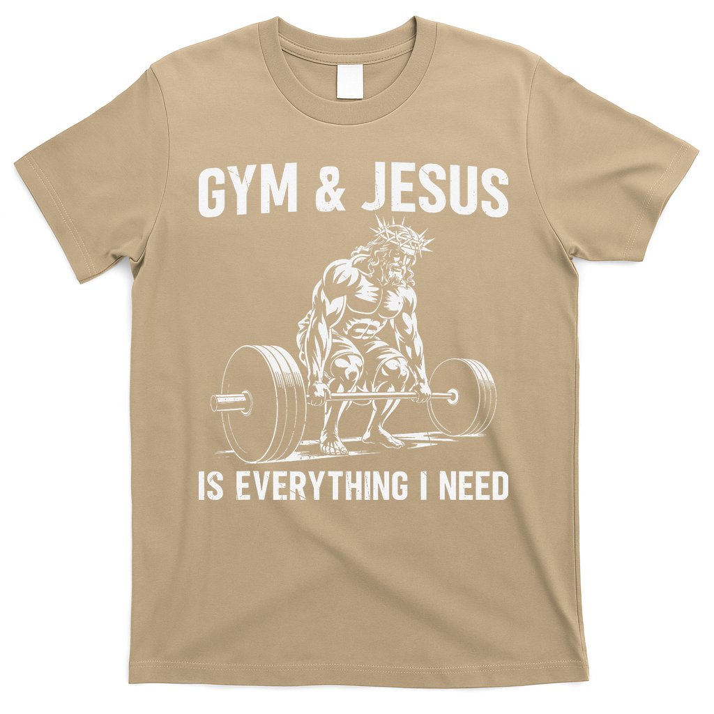 Gym And Jesus Christian Weight Lifting T-Shirt