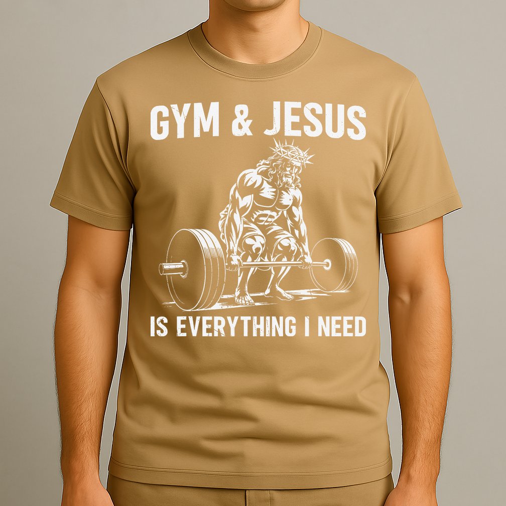 Gym And Jesus Christian Weight Lifting T-Shirt