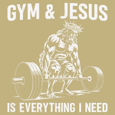 Gym And Jesus Christian Weight Lifting T-Shirt