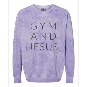 Gym And Jesus Christian Workout Fun Modern Fitness Colorblast Crewneck Sweatshirt