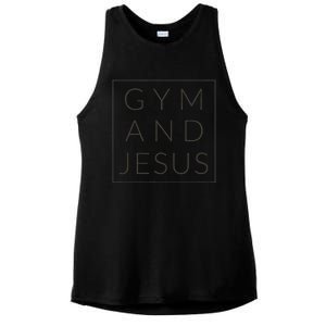 Gym And Jesus Christian Workout Fun Modern Fitness Ladies PosiCharge Tri-Blend Wicking Tank