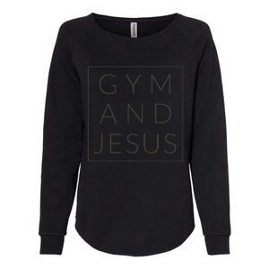 Gym And Jesus Christian Workout Fun Modern Fitness Womens California Wash Sweatshirt