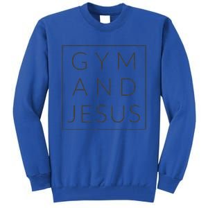 Gym And Jesus Christian Workout Fun Modern Fitness Tall Sweatshirt