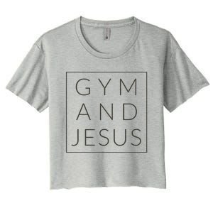 Gym And Jesus Christian Workout Fun Modern Fitness Women's Crop Top Tee