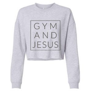 Gym And Jesus Christian Workout Fun Modern Fitness Cropped Pullover Crew