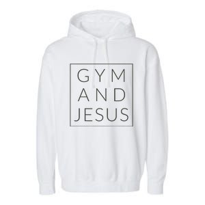 Gym And Jesus Christian Workout Fun Modern Fitness Garment-Dyed Fleece Hoodie