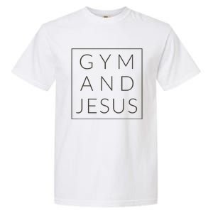 Gym And Jesus Christian Workout Fun Modern Fitness Garment-Dyed Heavyweight T-Shirt