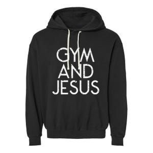 Gym And Jesus Christian Workout Fitness Exercise Women Garment-Dyed Fleece Hoodie