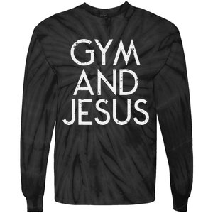 Gym And Jesus Christian Workout Fitness Exercise Women Tie-Dye Long Sleeve Shirt