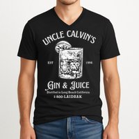 Gin And Juice Est 1994 Distilled In Long Beach California V-Neck T-Shirt