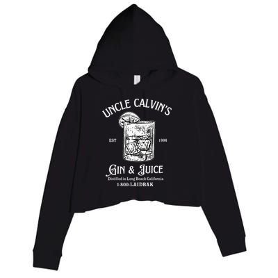 Gin And Juice Est 1994 Distilled In Long Beach California Crop Fleece Hoodie
