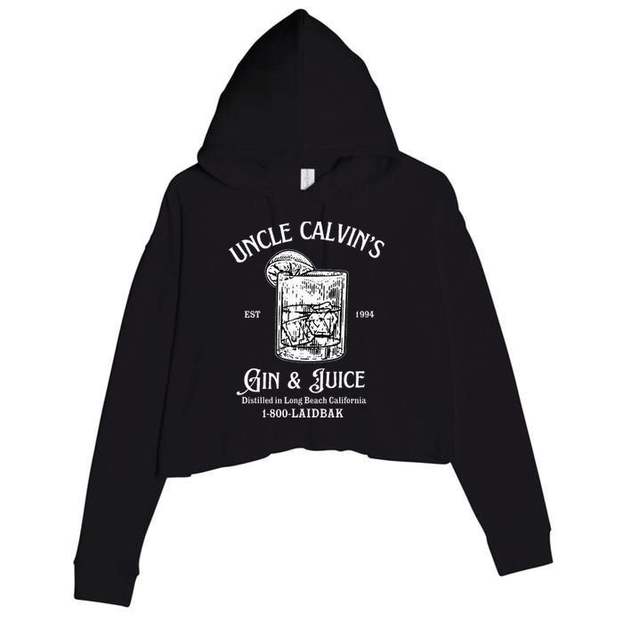 Gin And Juice Est 1994 Distilled In Long Beach California Crop Fleece Hoodie