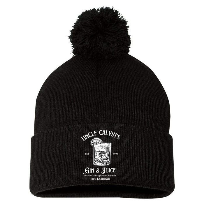 Gin And Juice Est 1994 Distilled In Long Beach California Pom Pom 12in Knit Beanie