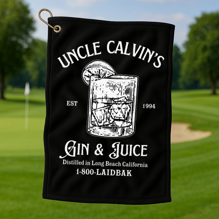 Gin And Juice Est 1994 Distilled In Long Beach California Golf Towel