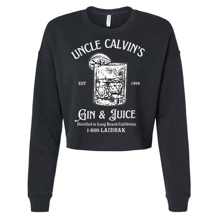 Gin And Juice Est 1994 Distilled In Long Beach California Cropped Pullover Crew