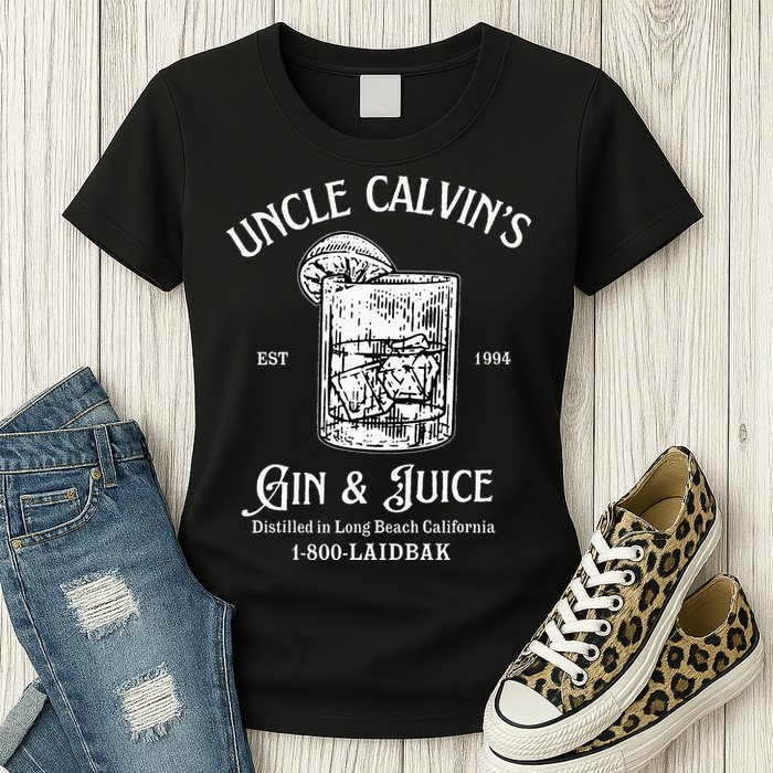 Gin And Juice Est 1994 Distilled In Long Beach California Womens T-Shirt