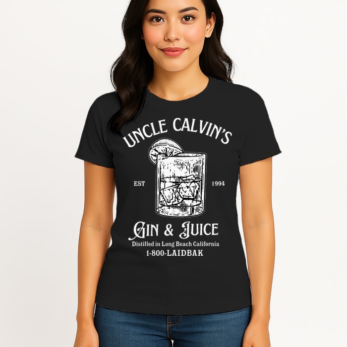 Gin And Juice Est 1994 Distilled In Long Beach California Womens T-Shirt