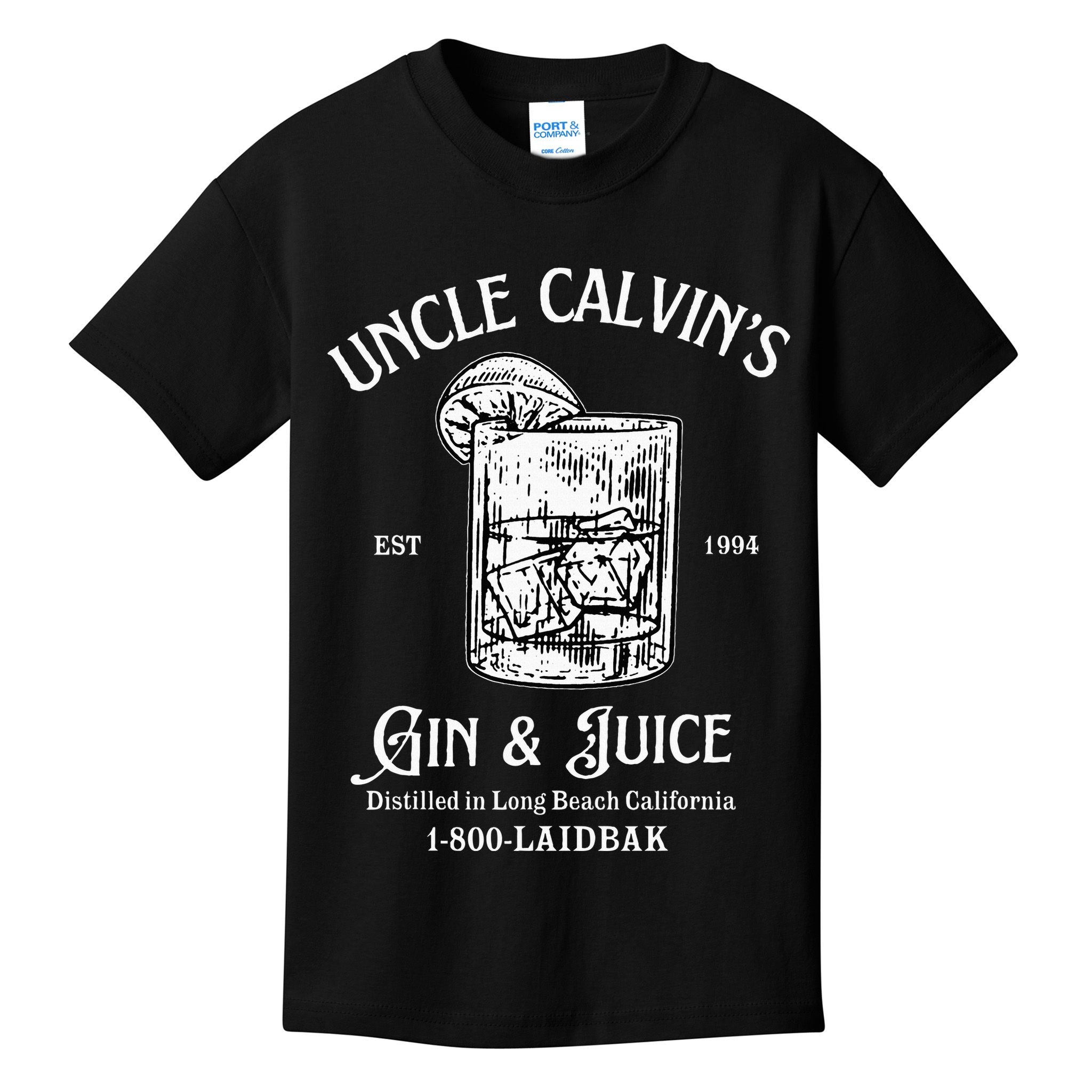Gin And Juice Est 1994 Distilled In Long Beach California Kids T-Shirt