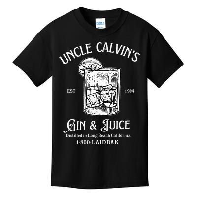 Gin And Juice Est 1994 Distilled In Long Beach California Kids T-Shirt