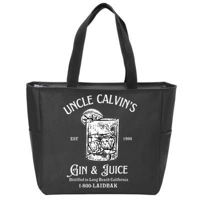 Gin And Juice Est 1994 Distilled In Long Beach California Zip Tote Bag