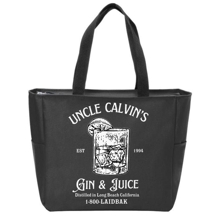 Gin And Juice Est 1994 Distilled In Long Beach California Zip Tote Bag