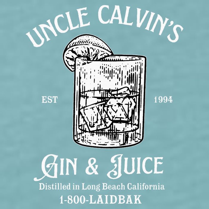 Gin And Juice Est 1994 Distilled In Long Beach California Sueded Cloud Jersey T-Shirt