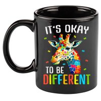 Giraffe Acceptance kid boy girl Its Ok To Be Different 11oz C Handle Ceramic Mug