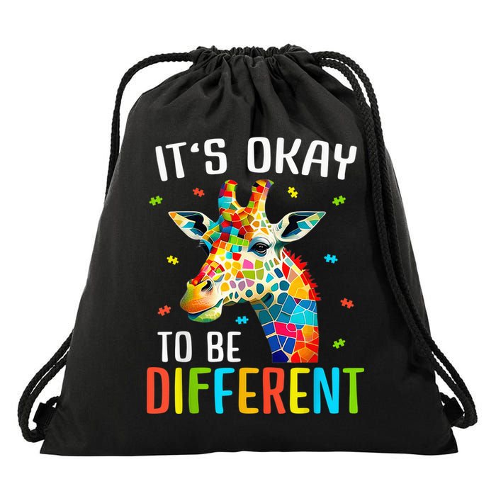 Giraffe Acceptance kid boy girl Its Ok To Be Different Drawstring Bag