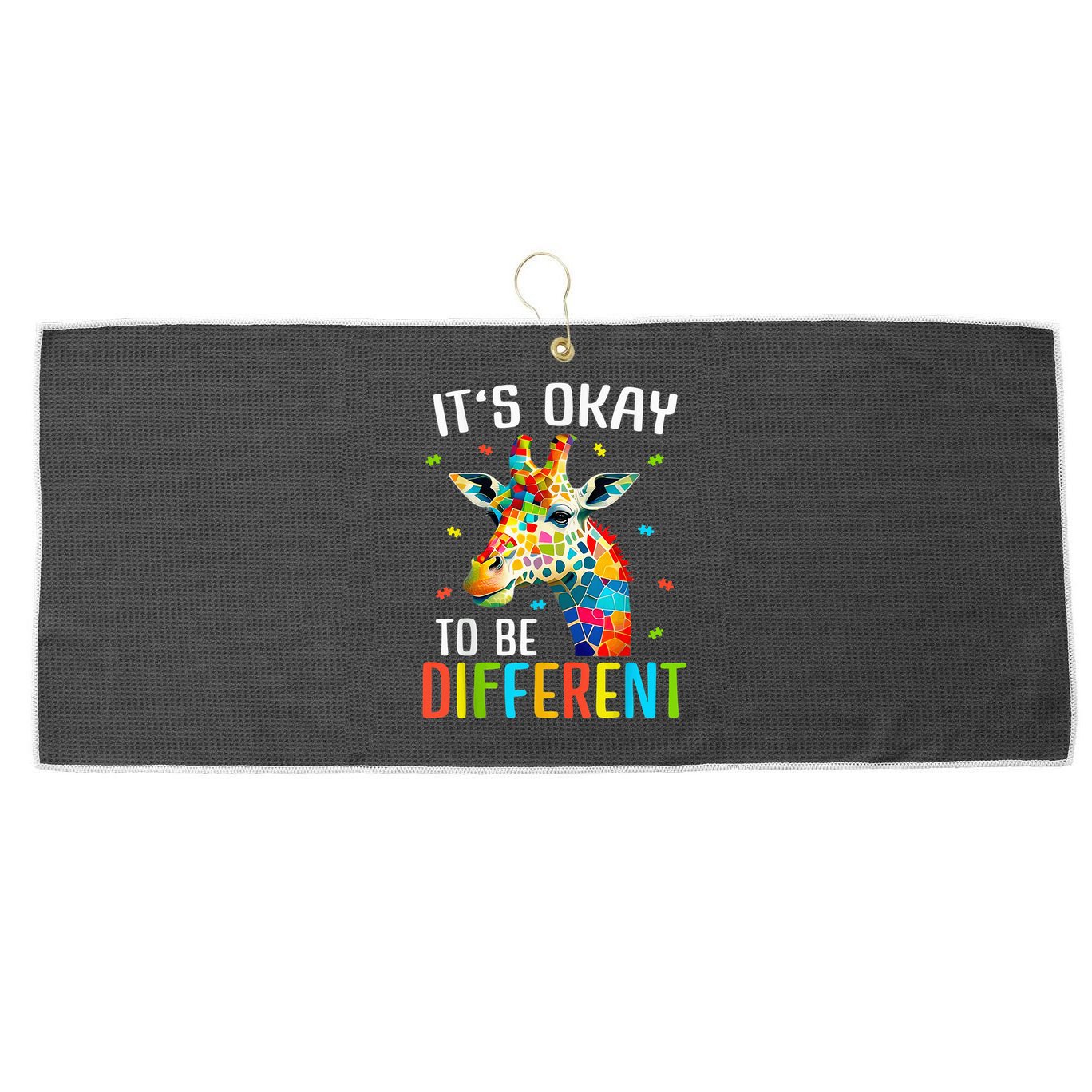 Giraffe Acceptance kid boy girl Its Ok To Be Different Large Microfiber Waffle Golf Towel