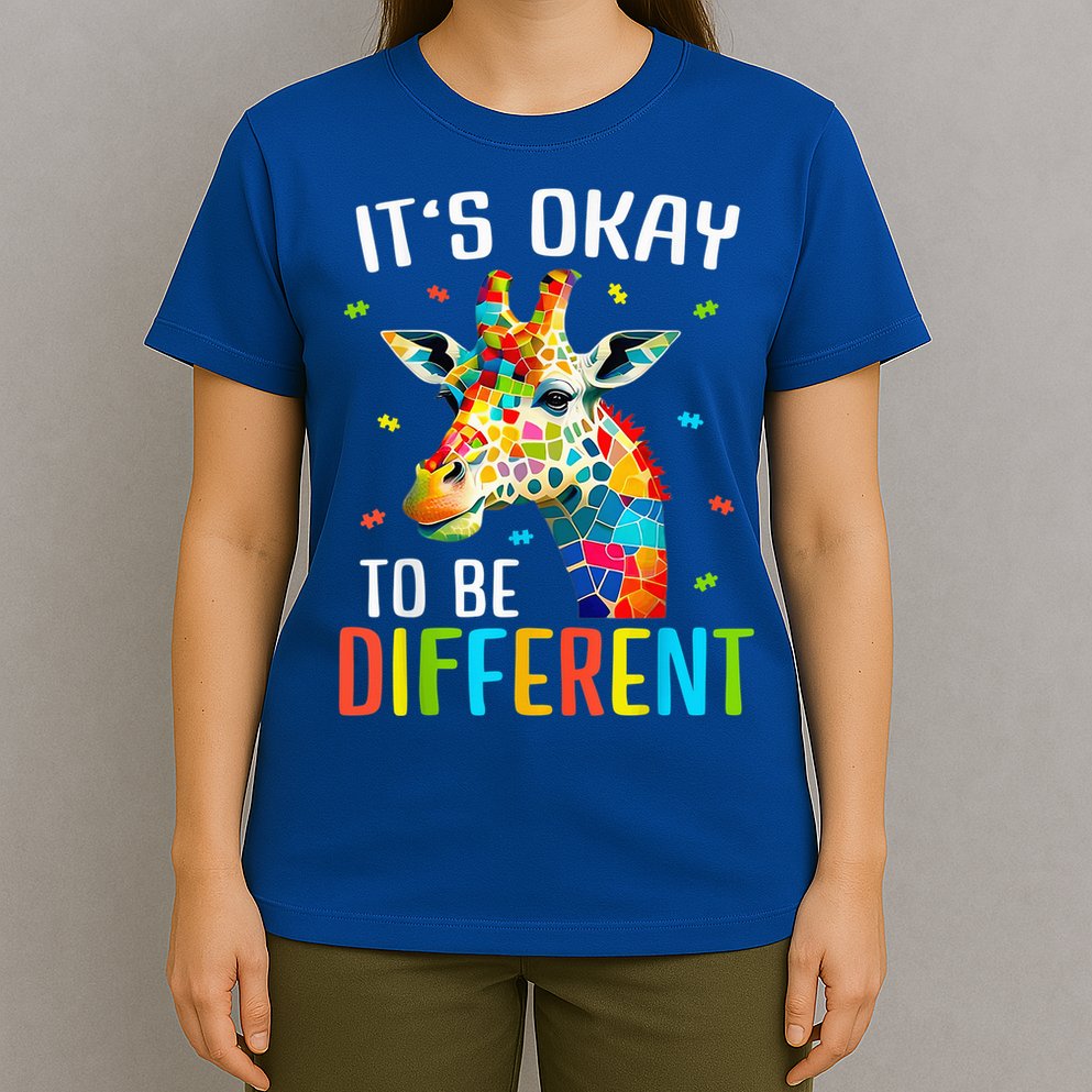 Giraffe Acceptance kid boy girl Its Ok To Be Different T-Shirt