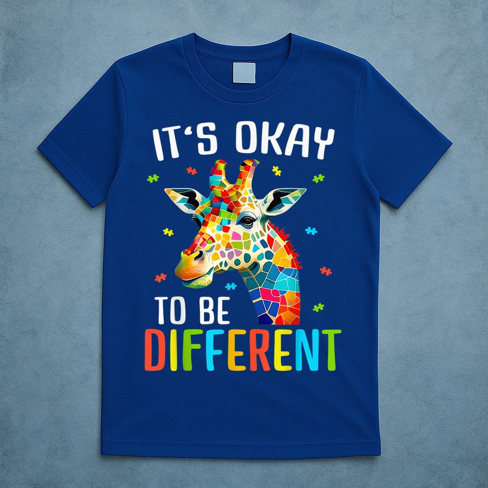 Giraffe Acceptance kid boy girl Its Ok To Be Different T-Shirt