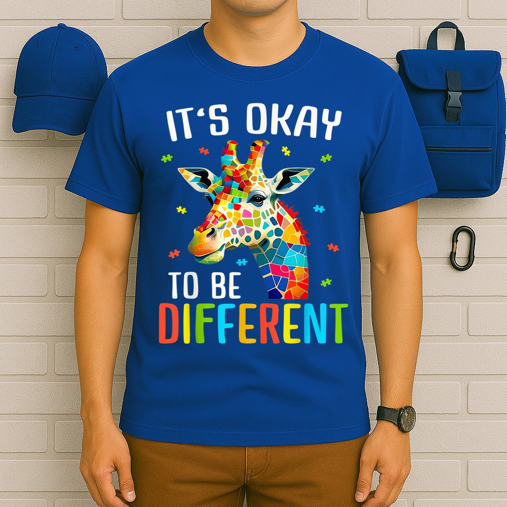 Giraffe Acceptance kid boy girl Its Ok To Be Different T-Shirt