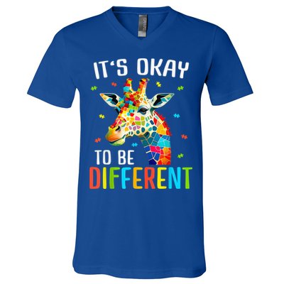 Giraffe Acceptance kid boy girl Its Ok To Be Different V-Neck T-Shirt