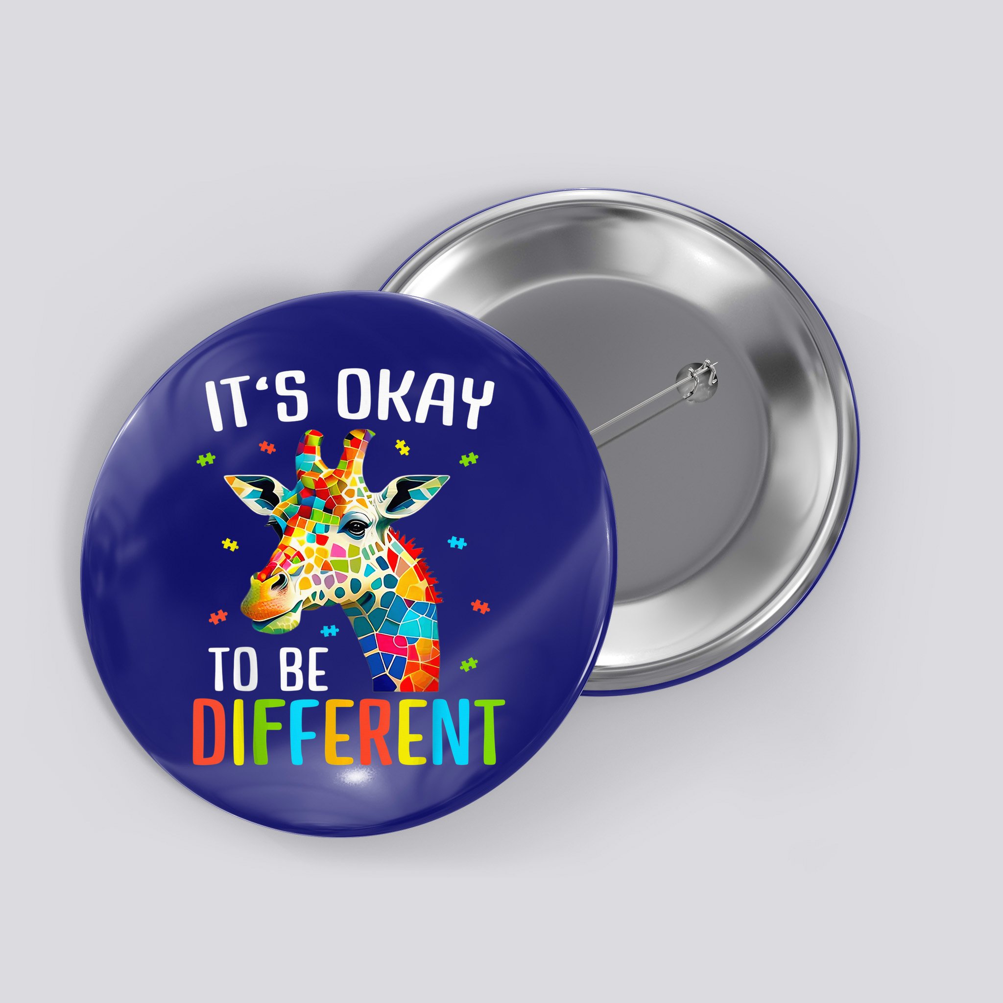 Giraffe Acceptance kid boy girl Its Ok To Be Different Button