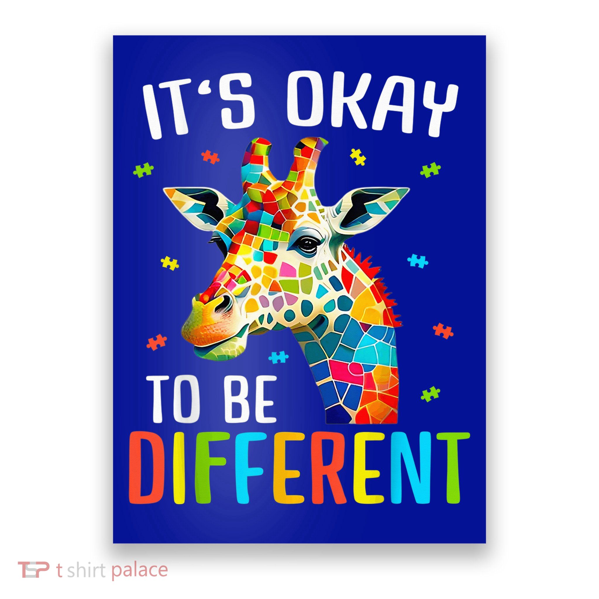 Giraffe Acceptance kid boy girl Its Ok To Be Different Poster