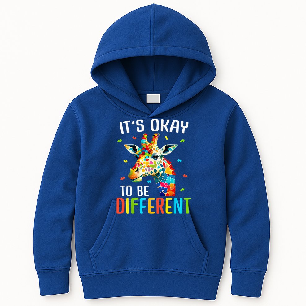 Giraffe Acceptance kid boy girl Its Ok To Be Different Kids Hoodie