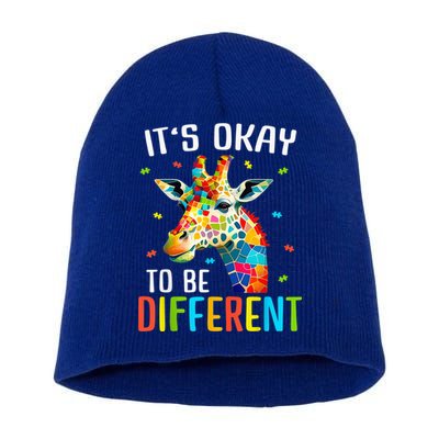 Giraffe Acceptance kid boy girl Its Ok To Be Different Short Acrylic Beanie