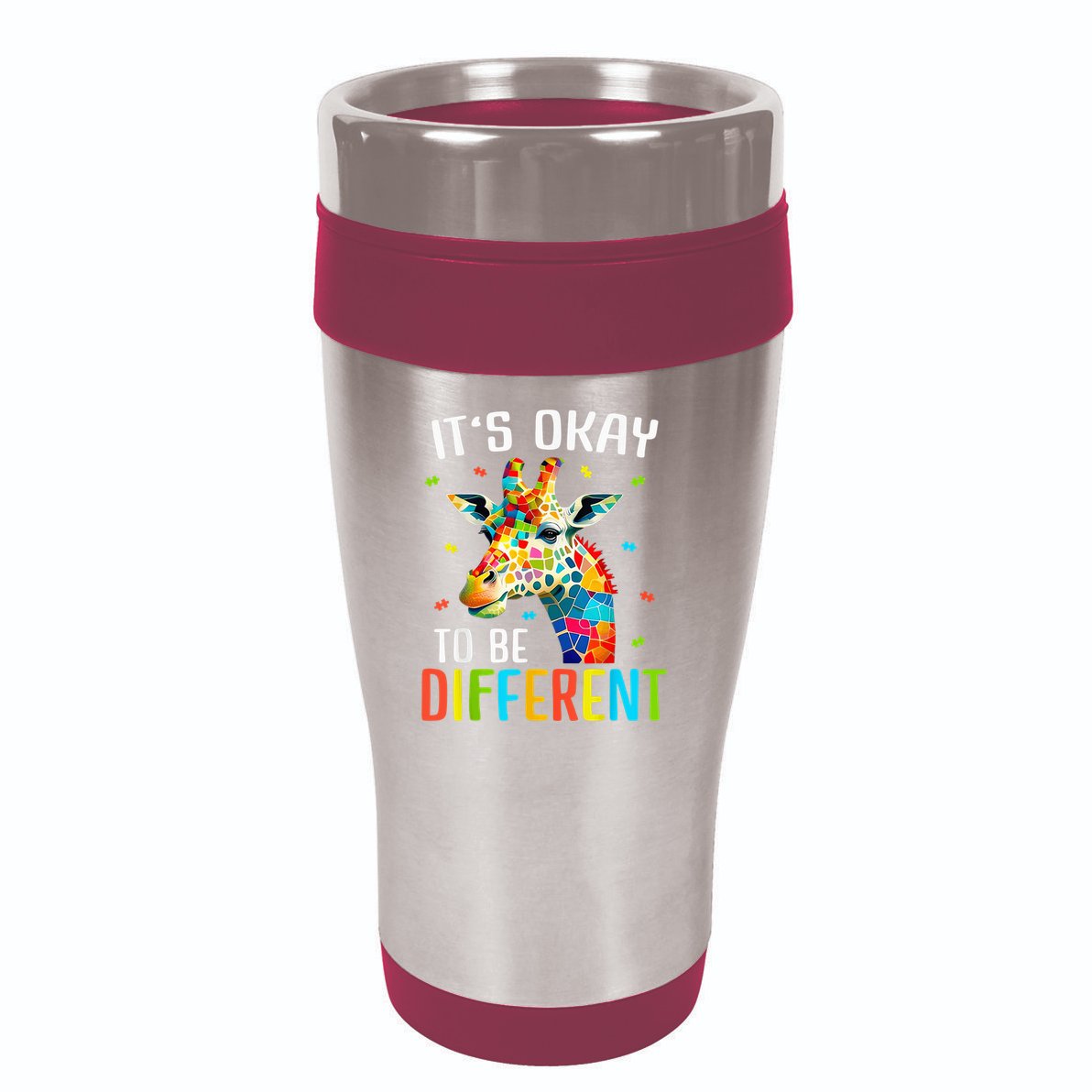 Giraffe Acceptance kid boy girl Its Ok To Be Different 16oz Travel Tumbler