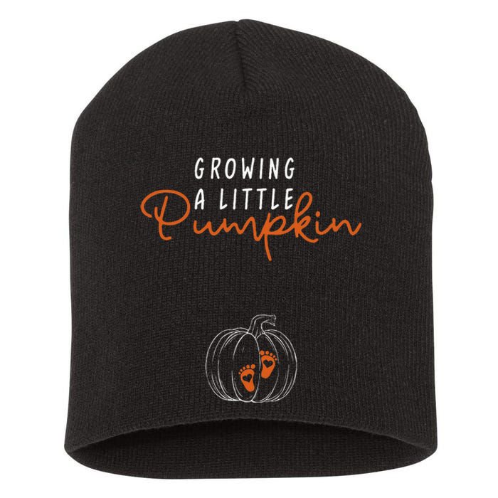 Growing A Little Pumpkin Pregnancy Announcement Thanksgiving Short Acrylic Beanie