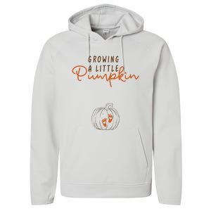 Growing A Little Pumpkin Fall Maternity Thanksgiving Baby Performance Fleece Hoodie