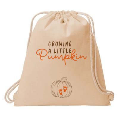 Growing A Little Pumpkin Fall Maternity Thanksgiving Baby Drawstring Bag