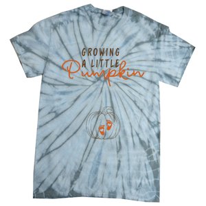 Growing A Little Pumpkin Fall Maternity Thanksgiving Baby Tie-Dye T-Shirt