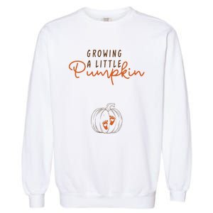 Growing A Little Pumpkin Fall Maternity Thanksgiving Baby Garment-Dyed Sweatshirt