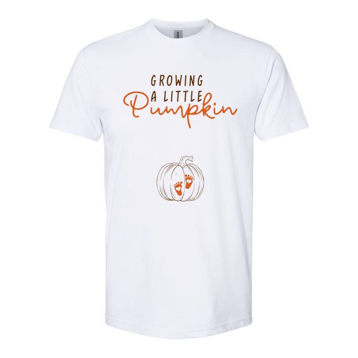 Growing A Little Pumpkin Fall Maternity Thanksgiving Baby Softstyle CVC T-Shirt